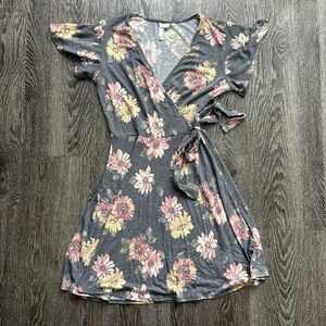Alya Gray Floral Mini Dress